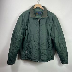 Nautica Jeans Company Mens Green Puffer Jacket Coat Fleece Lined Size XXL